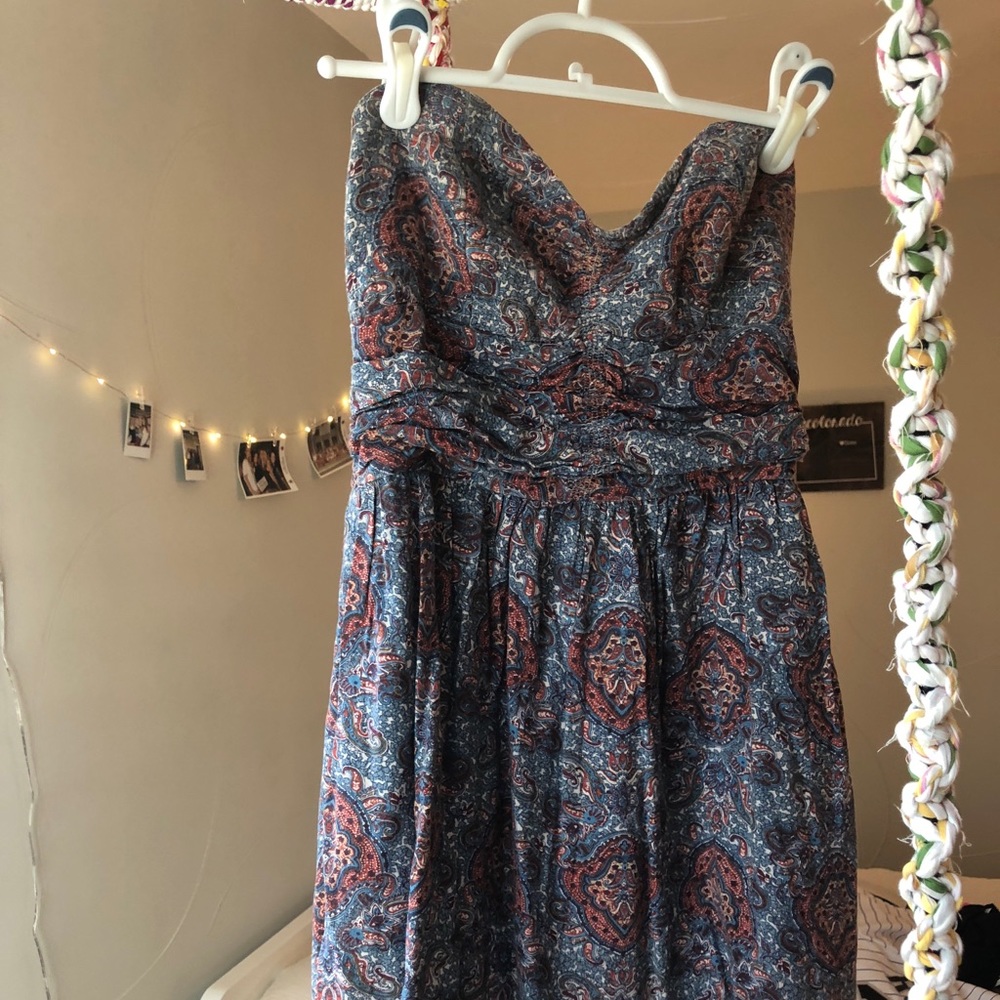 Band of Gypsies paisley strapless dress